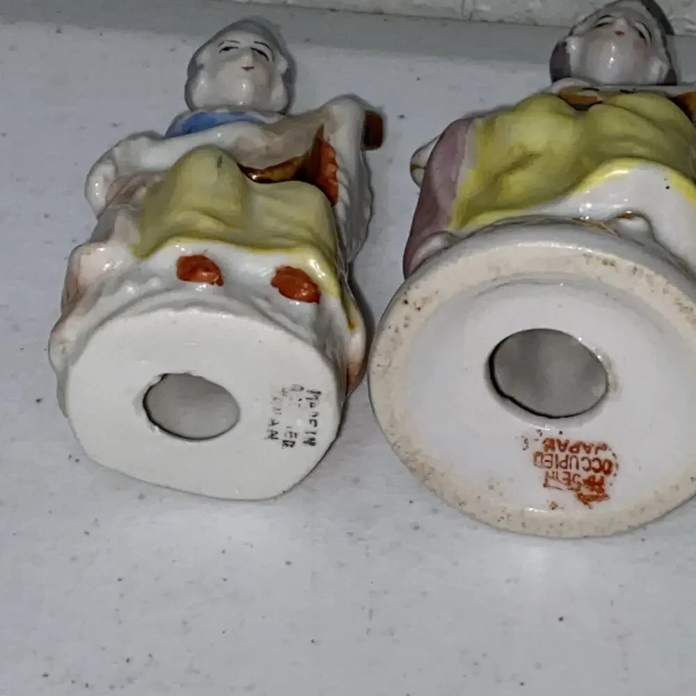 Lot Of 4 Porcelain Figurines Made in‎ Occupied Japan Woman Female Musician 3.5